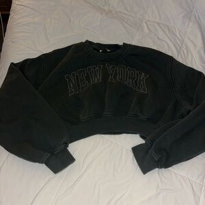 Zara green New York Crew Neck Sweater